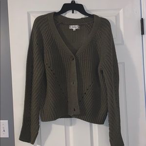 Pink Rose Green Sweater